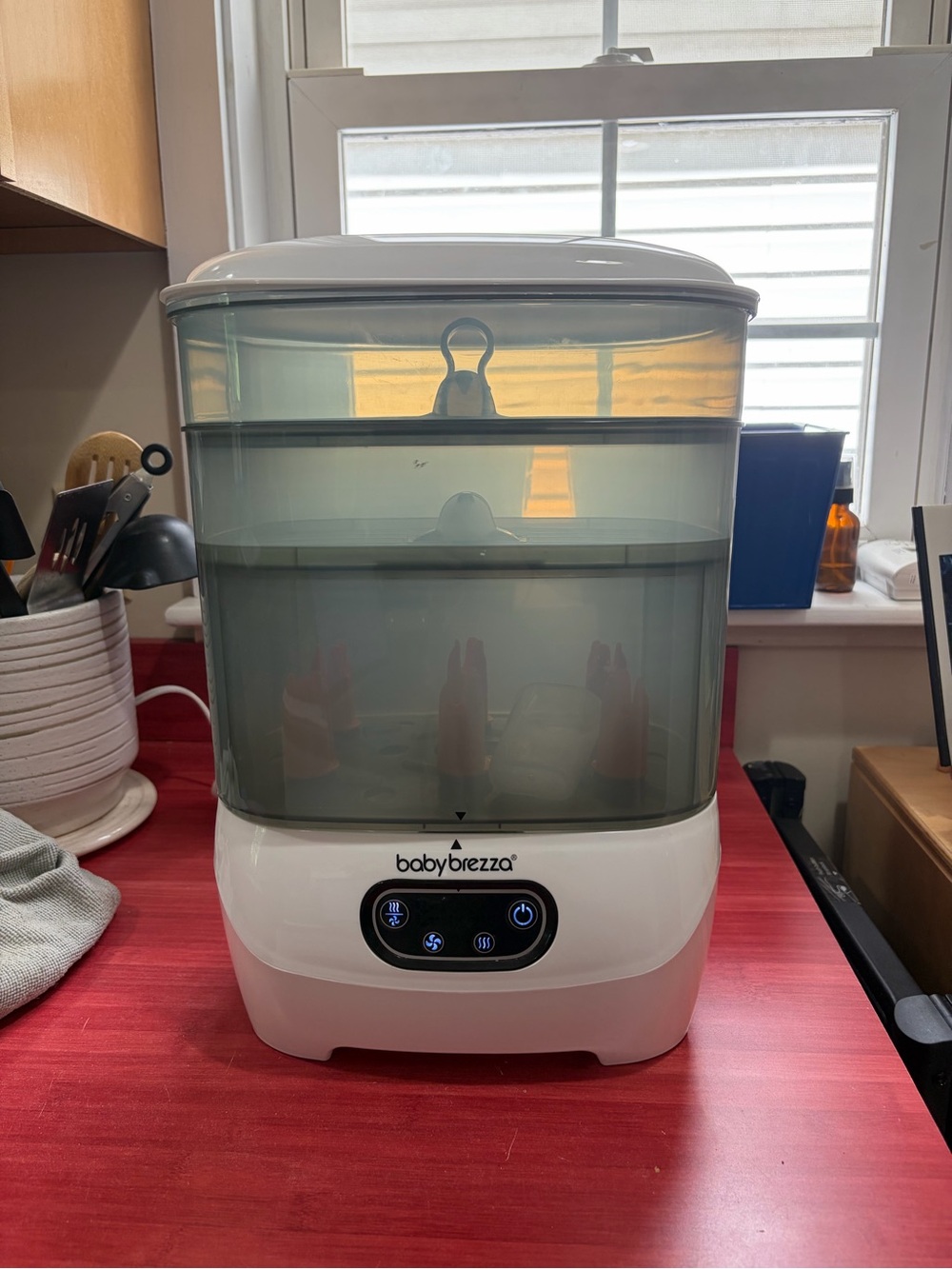 Baby Brezza White & Gray Electric Baby Bottle Sterilizer